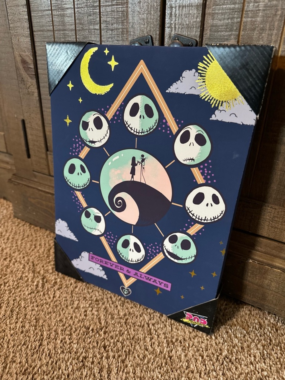 The Nightmare Before Christmas Ferris Wheel Art Print - Navy, Mint, Pink